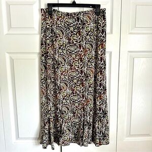 Vtg Hypnotized Ruffle Hem Paisley Midi Skirt Womens Sz M Forest Fairy Whimsigoth